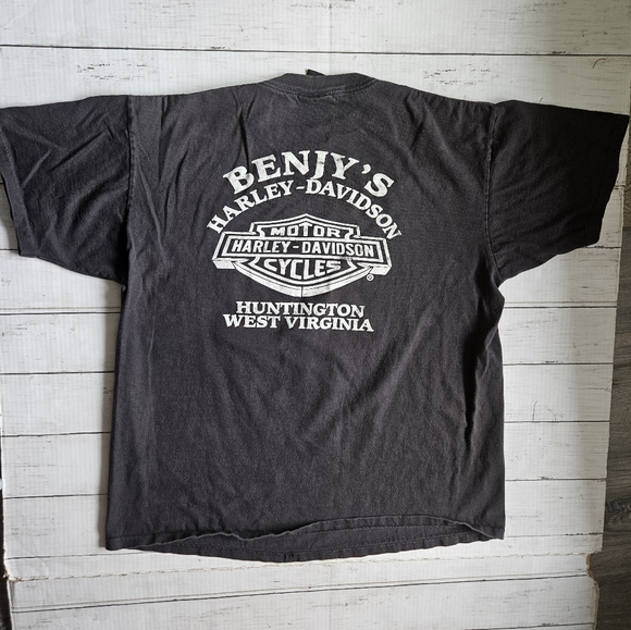 Vintage 90s Harley-Davidson T-Shirt XL Single Stitch USA Made Cracked Graphic - Picture 7 of 7